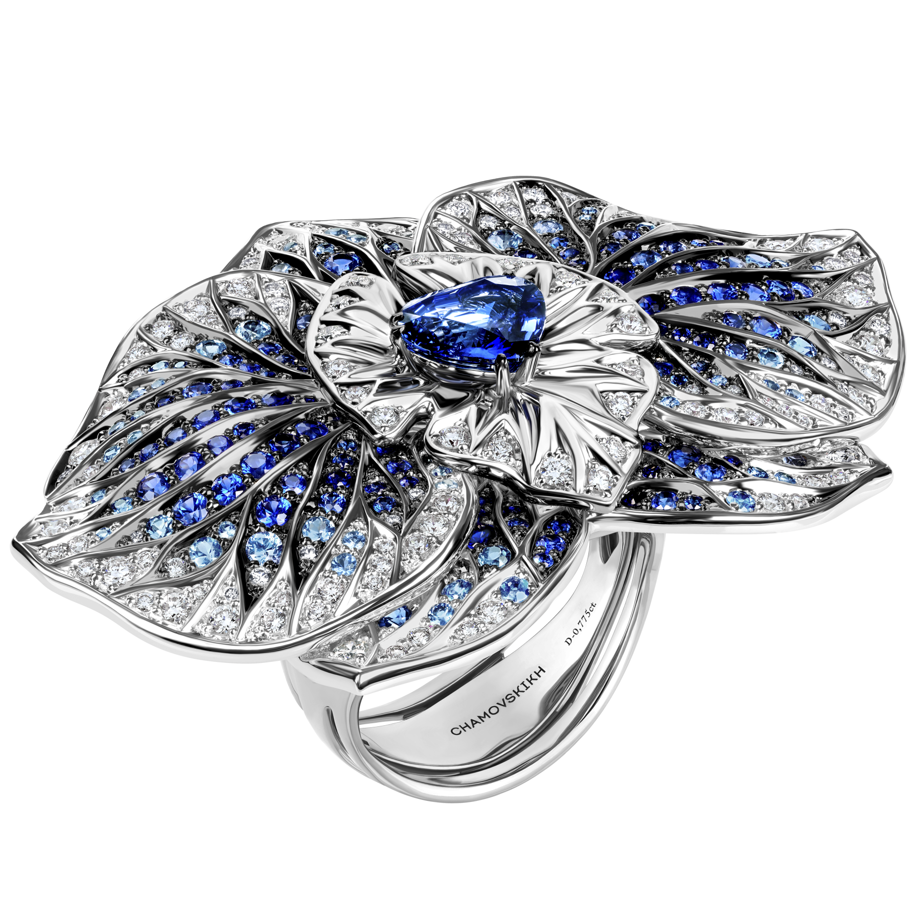 Кольцо с жемчугом и бриллиантами, белое золото