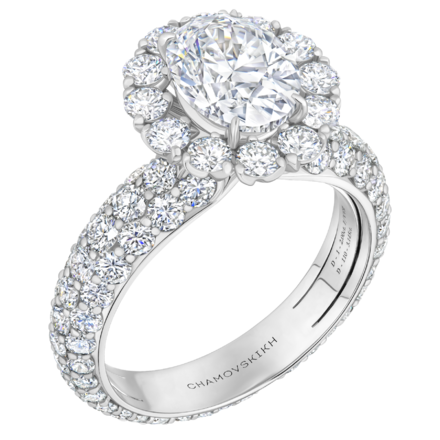 Кольцо с бриллиантами, белое и жёлтое золото 2