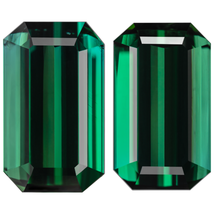 Сет из двух турмалинов верделитов, Октагон 9,54ct и 9,82ct 1