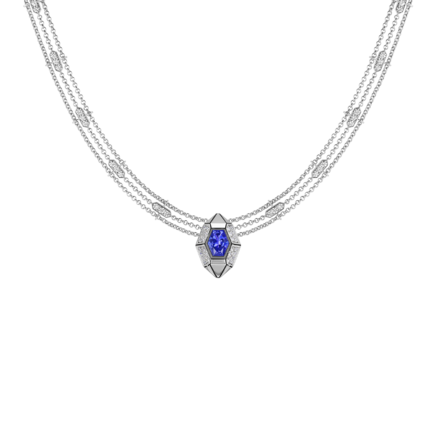 Подвес с танзанитом и бриллиантами, белое золото 1