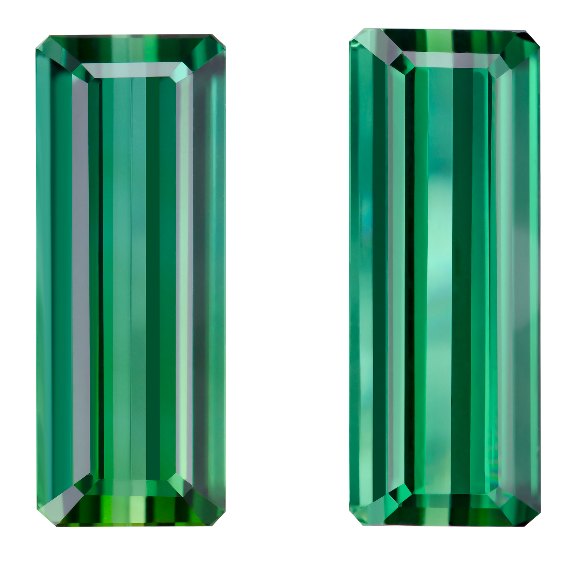 Сет их двух верделитов октагон, 6,81ct (17,75*6,80мм) и 6,65ct (17,65*6,85мм)