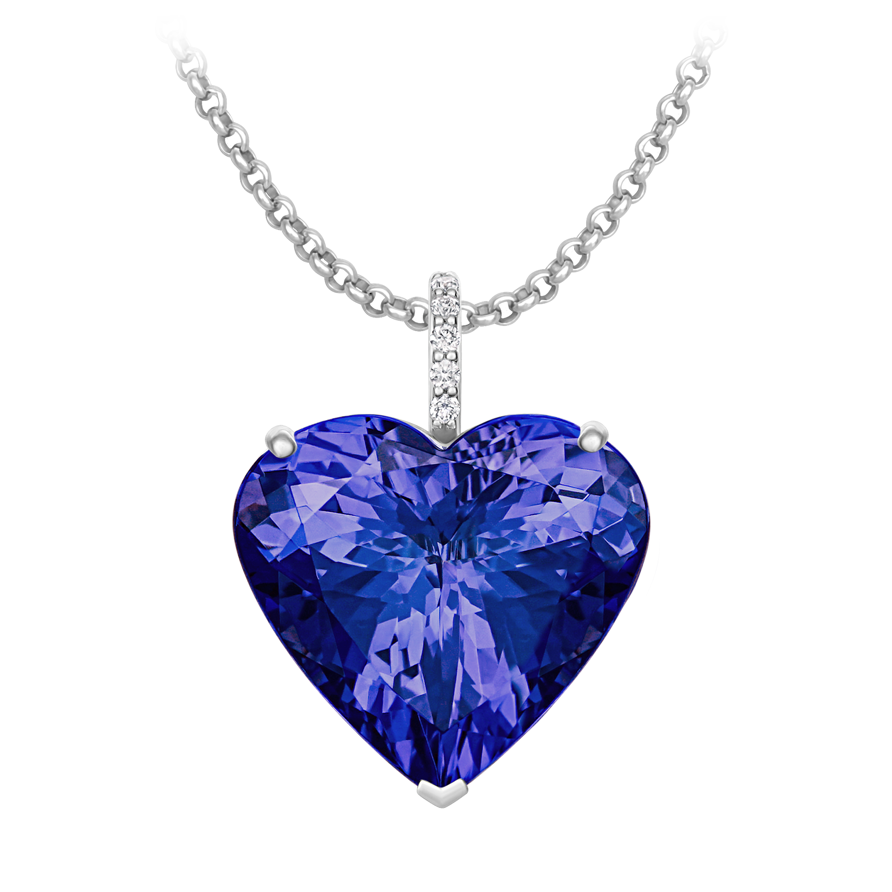 Подвес с танзанитом и бриллиантами, белое золото