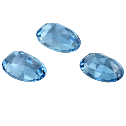 Сет из трёх аквамаринов, Овал 2 шт. 7,51 ct / 1 шт. 3,52 ct 2