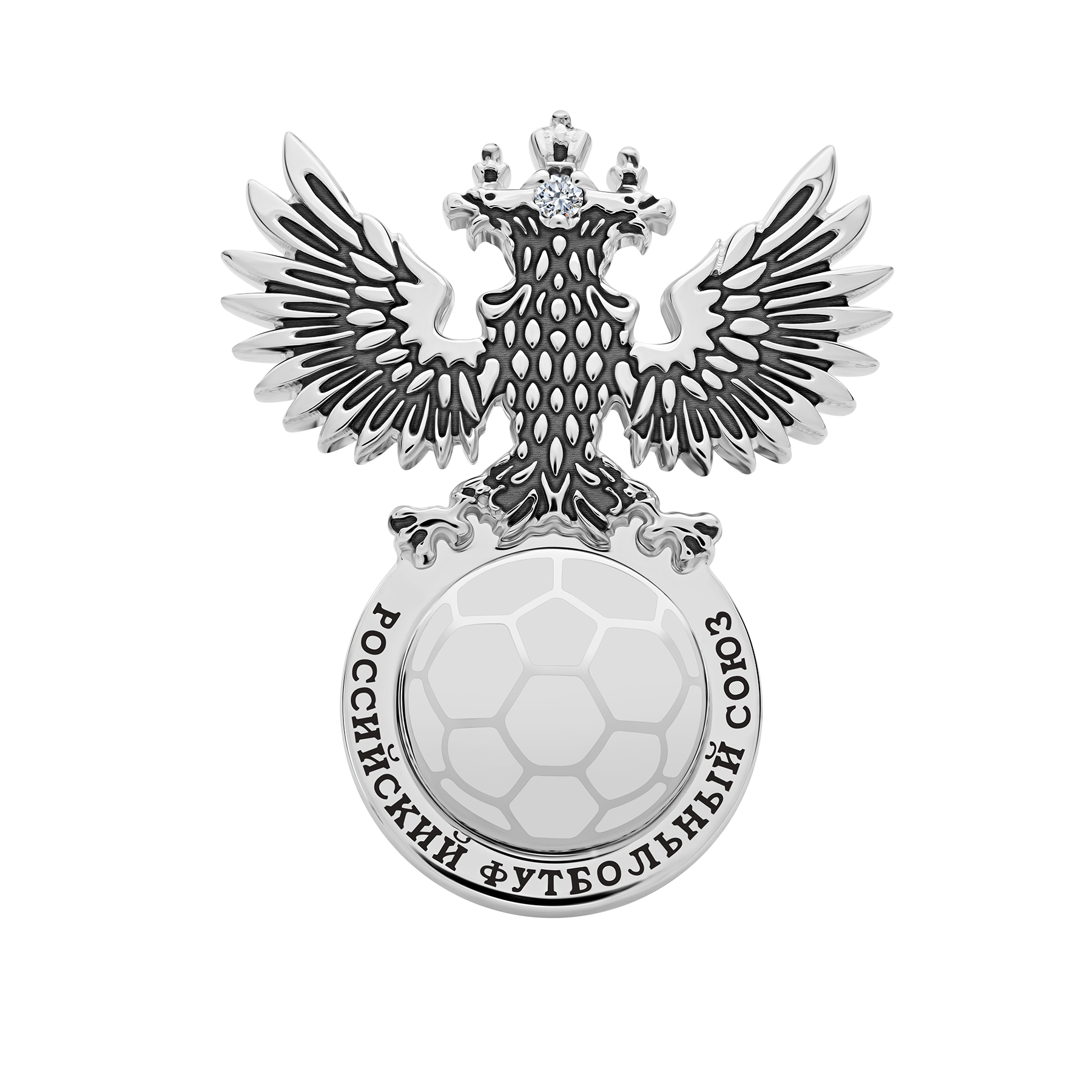 Нагрудный знак с бриллиантом, белое золото