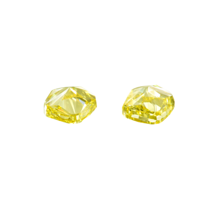 Сет из двух жёлтых бриллиантов, Кушон, 1.01/1.00ct 2