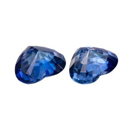 Сет из двух сапфиров, SRI LANKA, Сердце, 4,50ct/ 3,96ct 2
