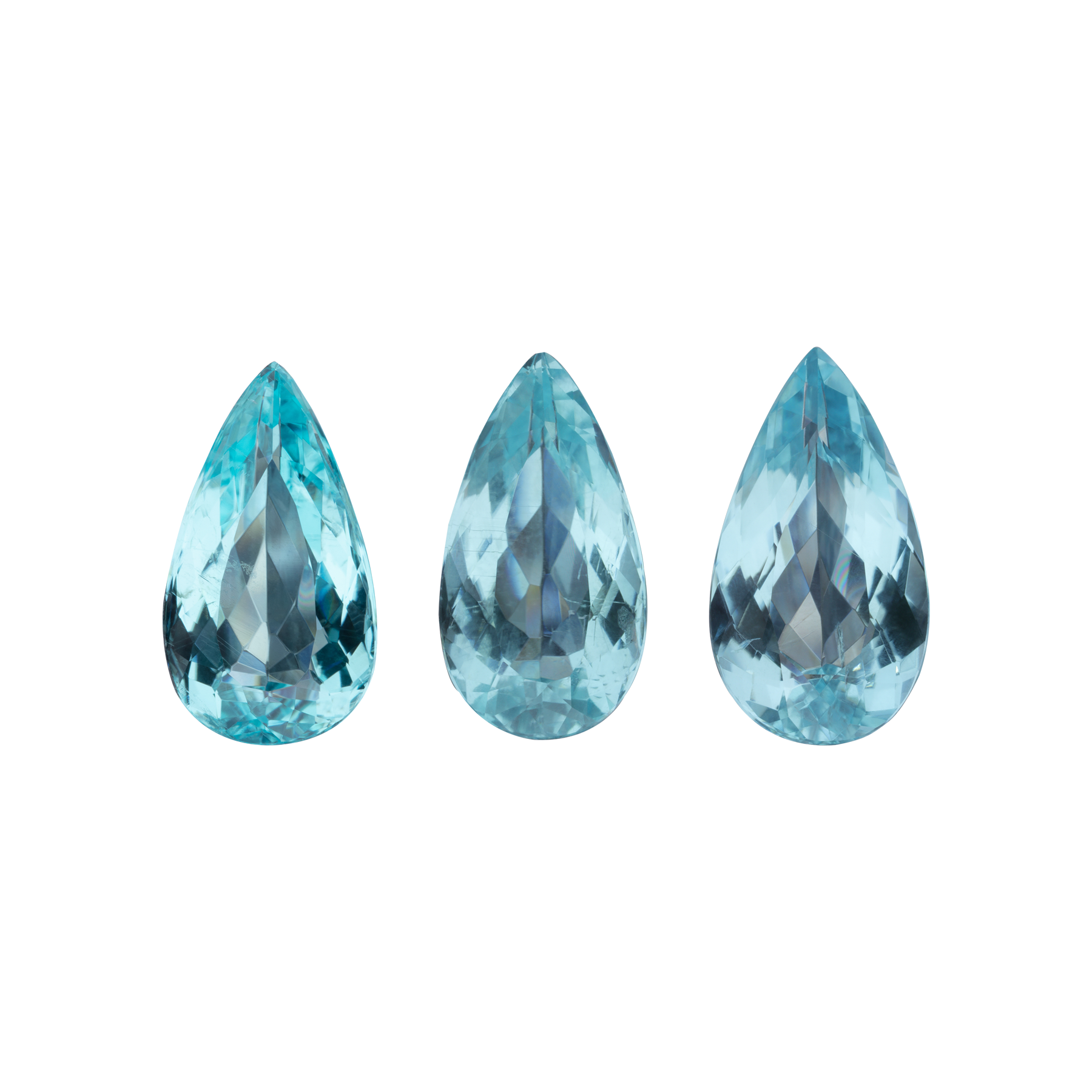 Сет из 3-х Турмалинов Параиба, Груша, 3.02/ 3.18/ 2.66ct