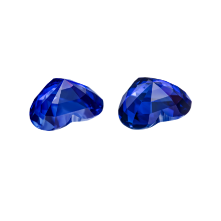Сет из двух сапфиров, SRI LANKA, Сердце, 3,05/ 3,29ct 2