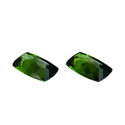 Сет из двух турмалинов верделитов, Кушон, 2 шт-4,12 ct 2