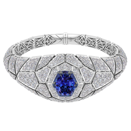 Браслет с танзанитом и бриллиантами, белое золото 1