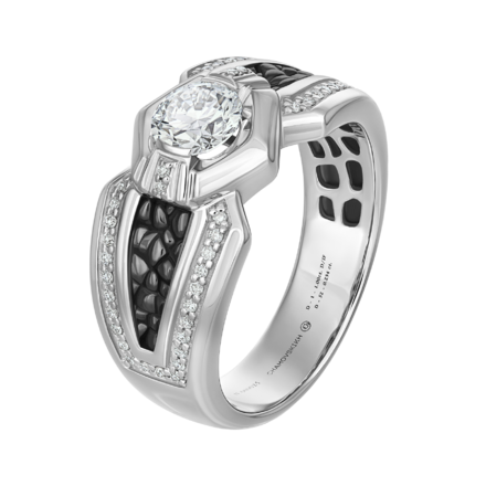 Кольцо с бриллиантами, белое золото 1