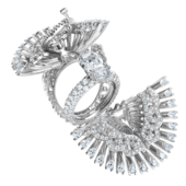 Кольцо с бриллиантами, белое золото