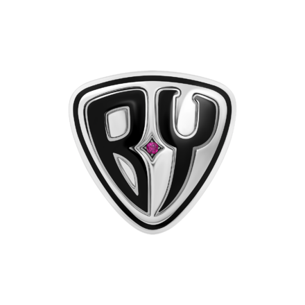 Нагрудный знак с рубином, белое золото, н.керамика 1