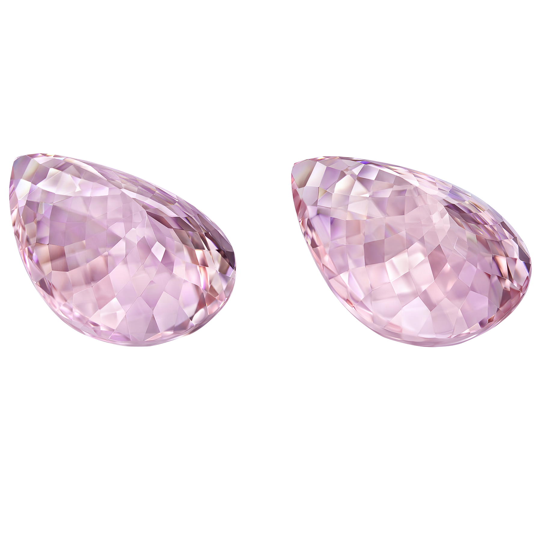Сет из двух морганитов, Груша, 2- 52,37ct