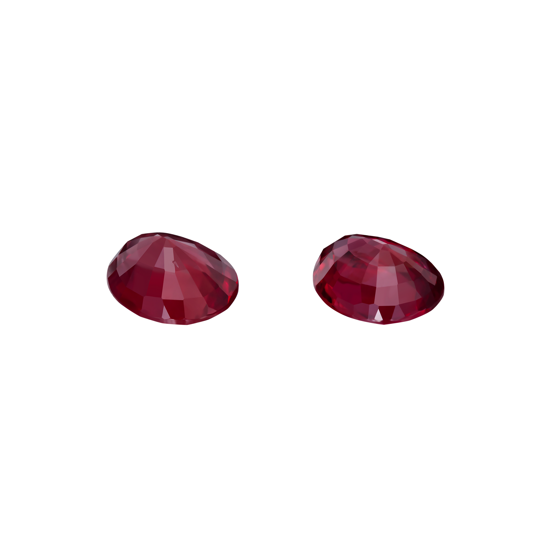 Сет из двух рубинов, MOZAMBIQUE, UNHEATED, Овал, 1,34ct/ 1,21ct