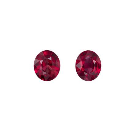 Сет из двух рубинов, MOZAMBIQUE, UNHEATED, Овал, 1,34ct/ 1,21ct 1