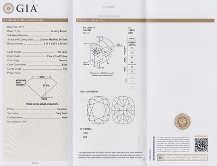 Сет из двух жёлтых бриллиантов, Кушон, 1.01/1.00ct 6