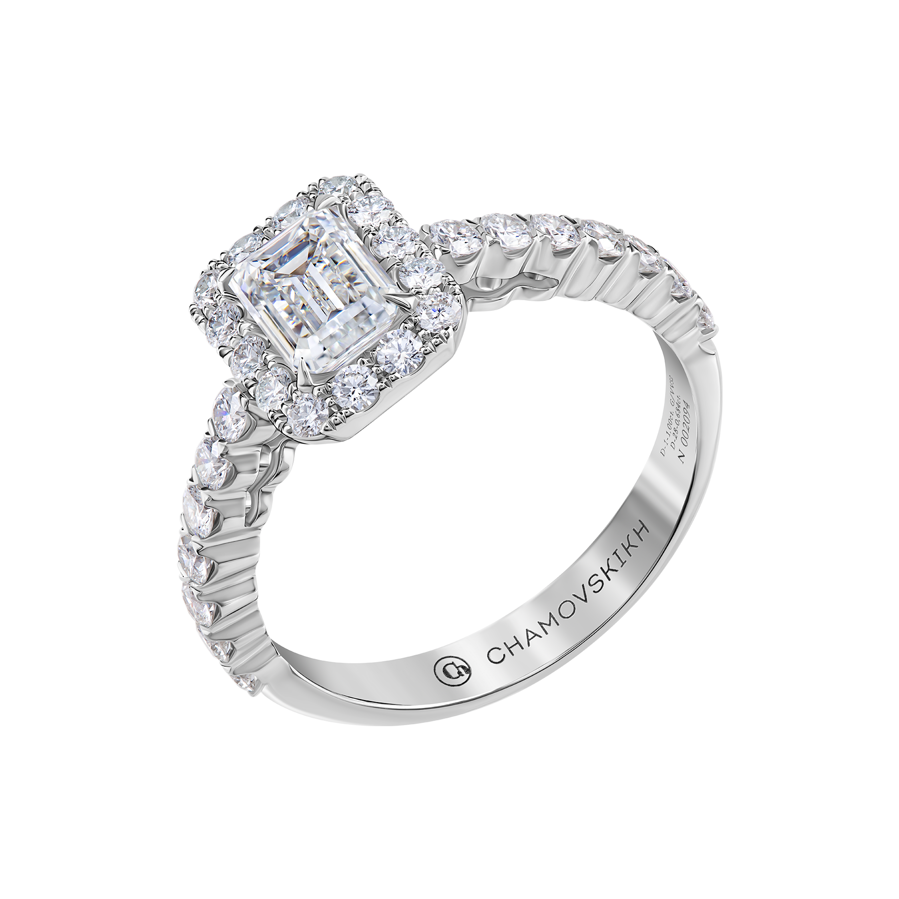 Кольцо с бриллиантами, белое золото