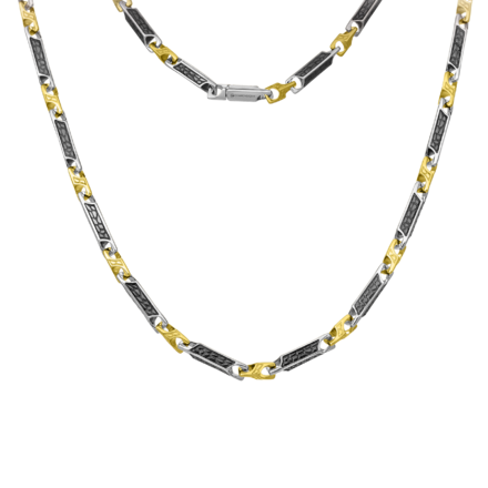 Цепь с бриллиантом, жёлтое и белое золото 2