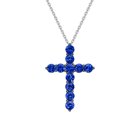 Колье с сапфирами, белое золото 1