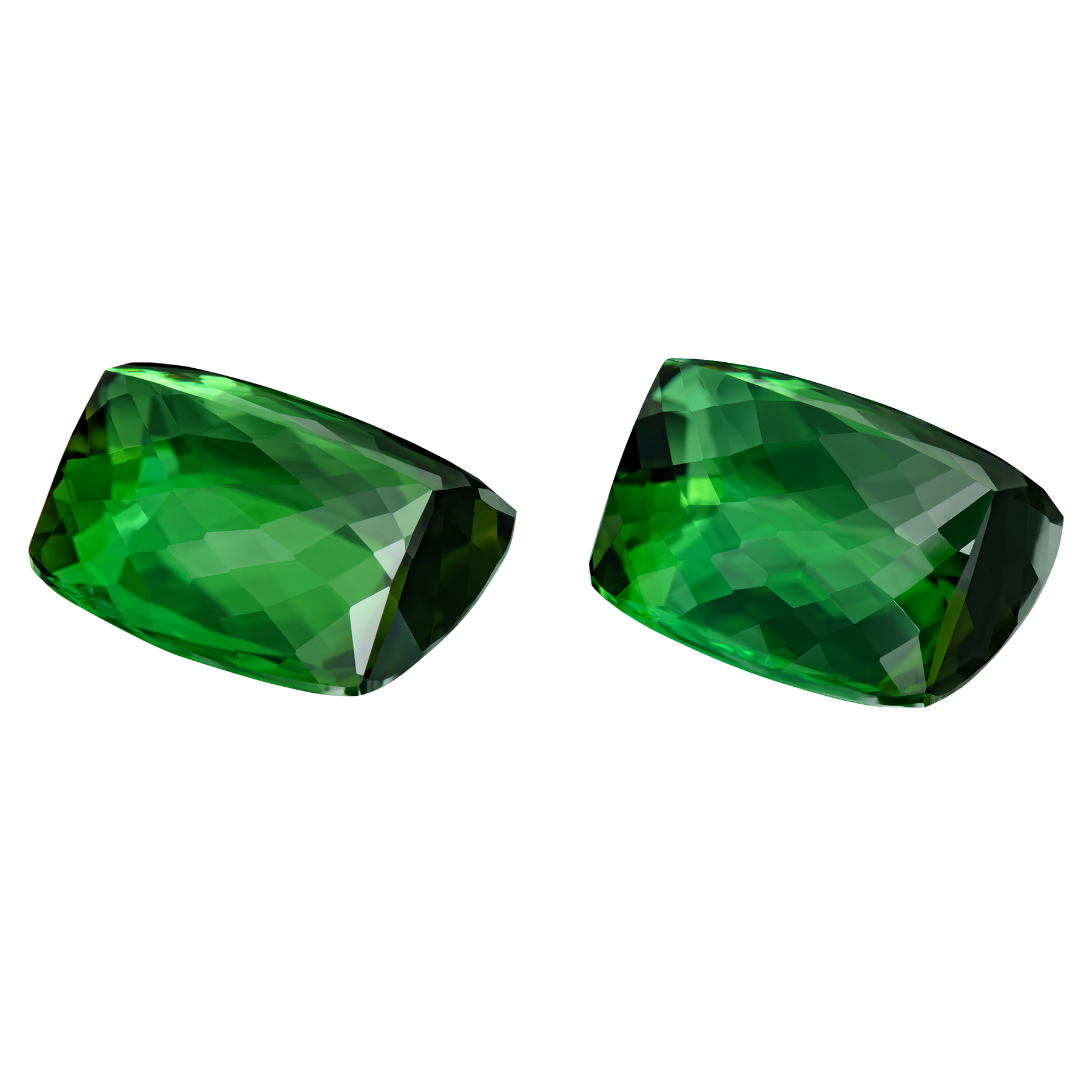 Сет из двух турмалинов верделитов, Кушон, 2 шт. 33,33ct