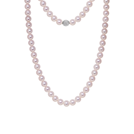 Колье с морским жемчугом АКОЙЯ, белое золото 1