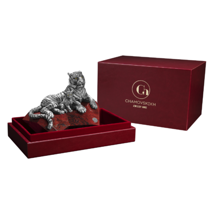 Настольная скульптура «Тигр с тигрёнком» 2