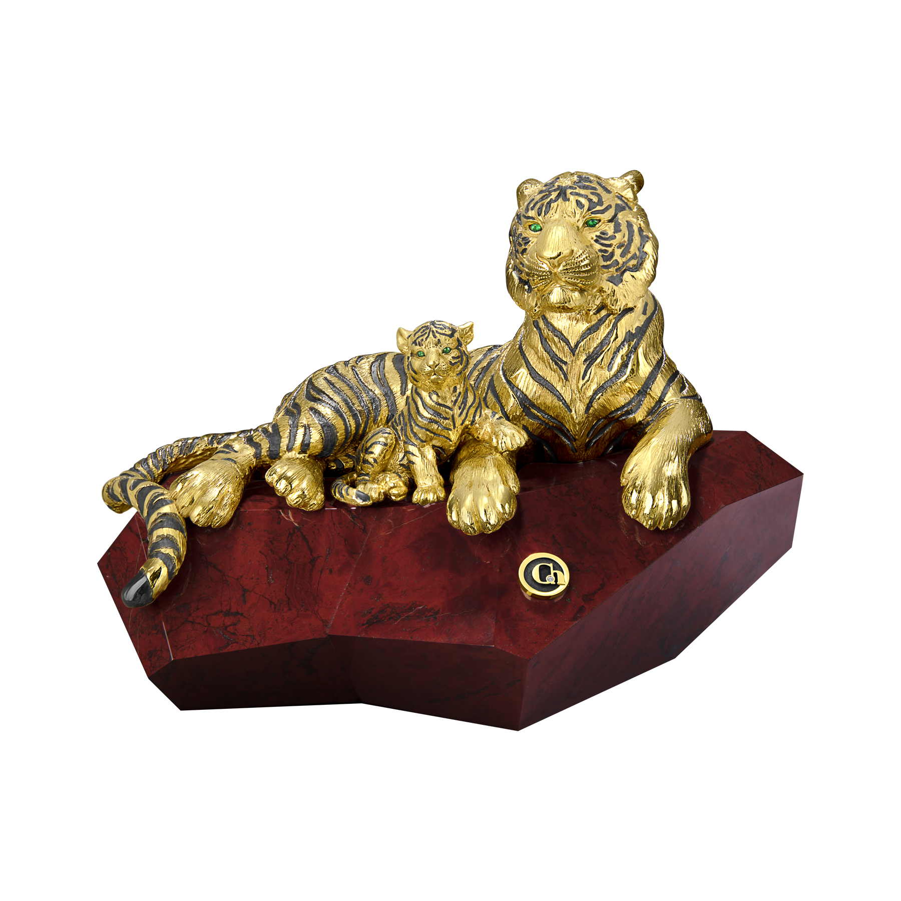 Настольная скульптура «Тигр с тигрёнком»