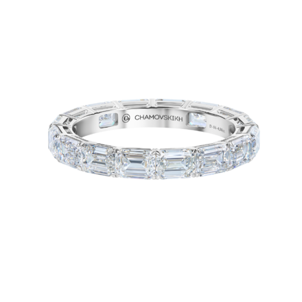 Обручальное кольцо с бриллиантами, белое золото 2