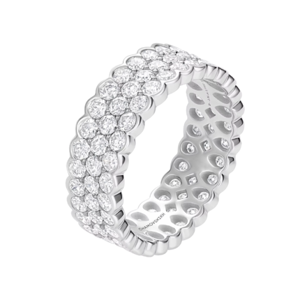 Обручальное кольцо с бриллиантами, белое золото 1