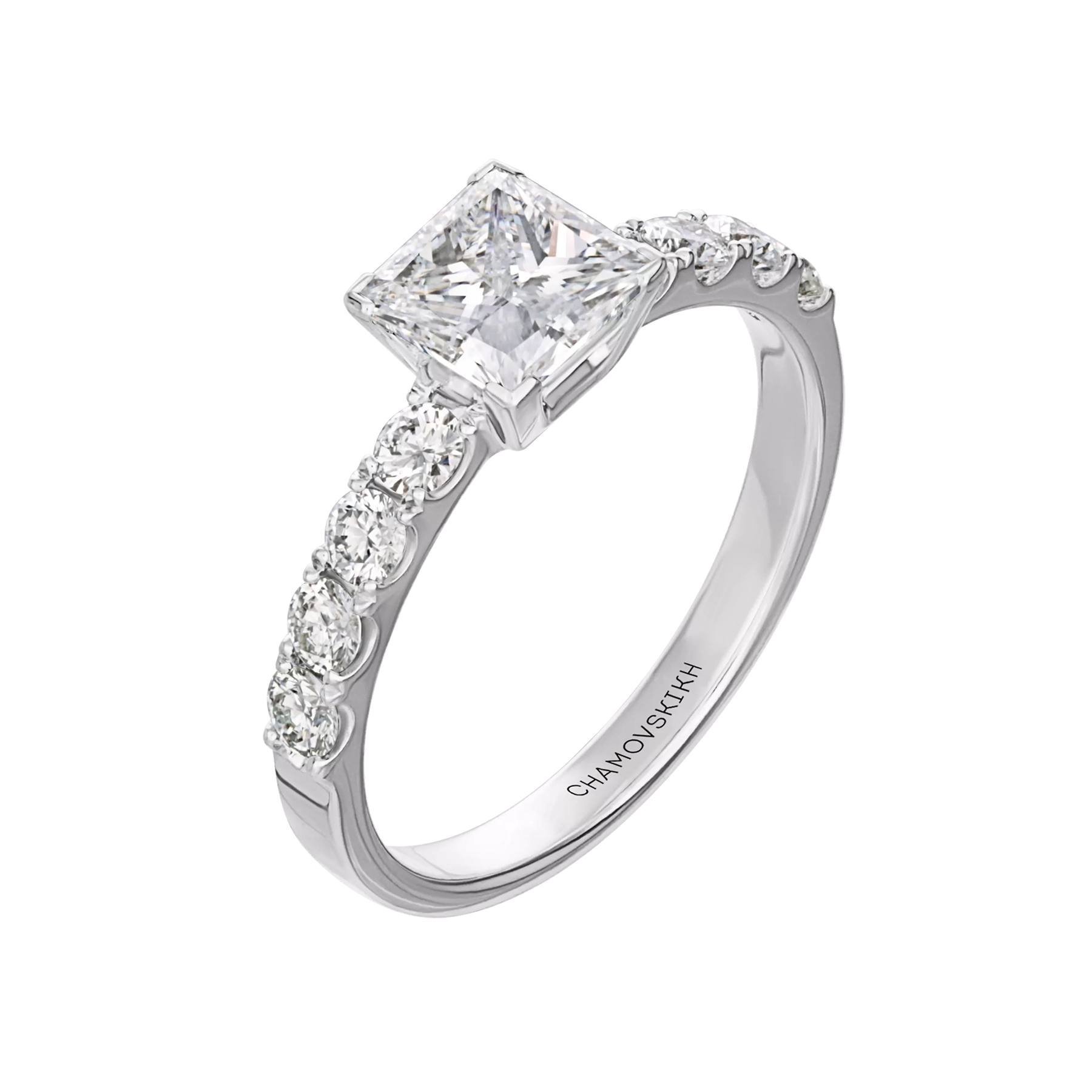 Кольцо с бриллиантами, платина