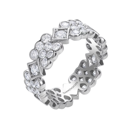 Кольцо с бриллиантами, платина 1