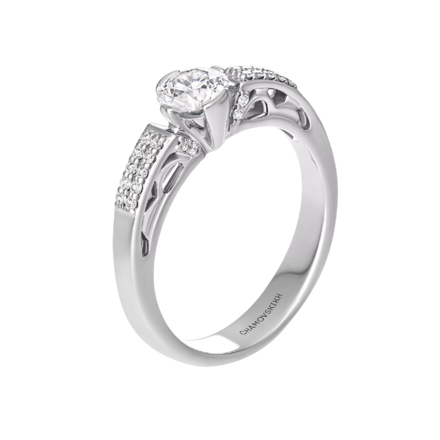 Помолвочное кольцо с бриллиантами, белое золото 1