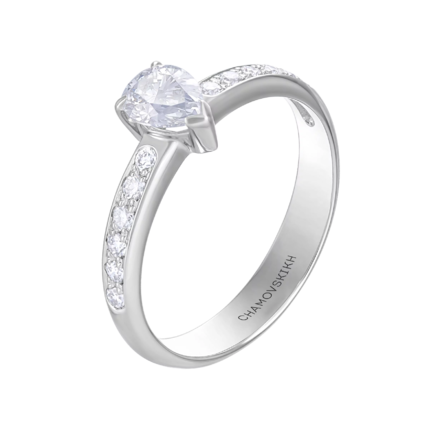 Помолвочное кольцо с бриллиантами, платина 1