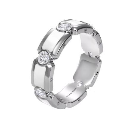 Кольцо с бриллиантами, белое золото, н.керамика 1