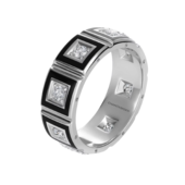 Кольцо с бриллиантами, белое золото, н.керамика