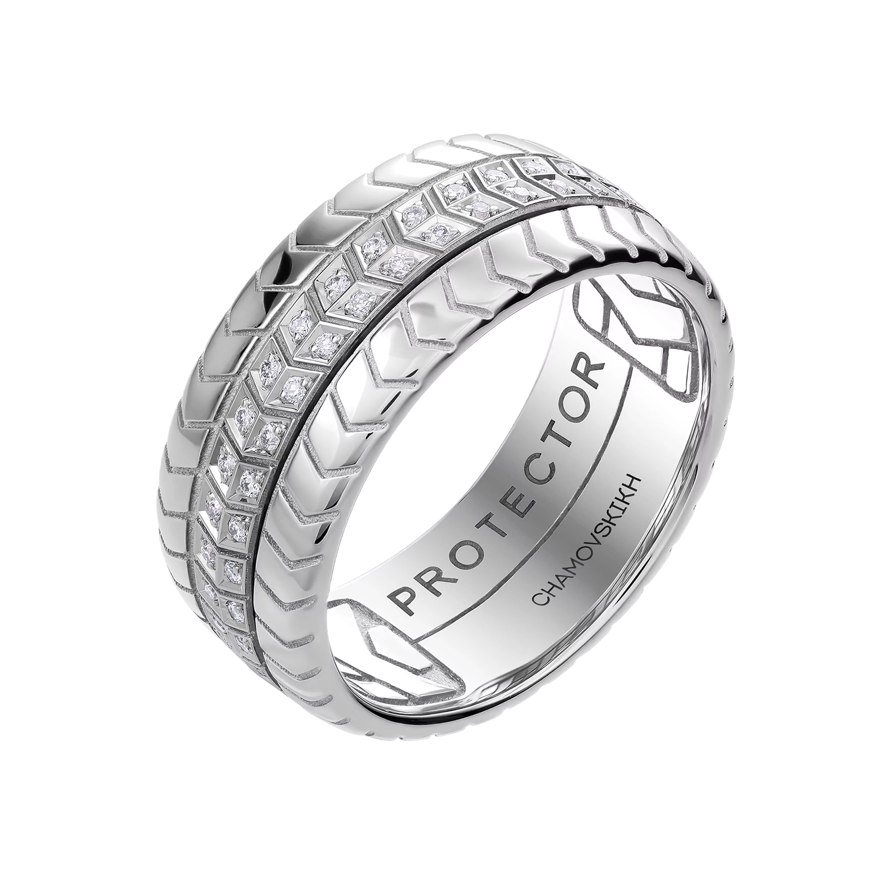 Кольцо с бриллиантами, белое золото