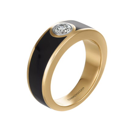 Кольцо с бриллиантом, красное золото 1