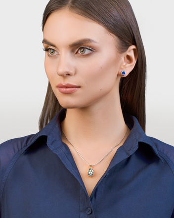 Подвес с бриллиантом, желтое золото, н.керамика 2