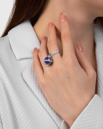 Кольцо с бриллиантами, белое золото, н.керамика 3