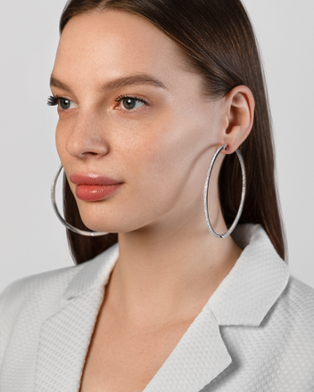 Серьги с бриллиантами, белое золото 2