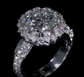 Кольцо с бриллиантами, белое золото