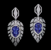 Серьги с танзанитами и бриллиантами, белое золото