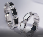 Кольцо с бриллиантами, белое золото, н. керамика