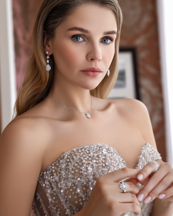 Подвес с бриллиантами, белое золото 2