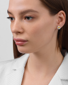 Пусеты с бриллиантами, белое золото