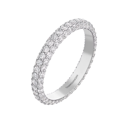 Обручальное кольцо с бриллиантами, белое золото 1