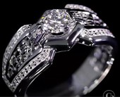 Кольцо с бриллиантами, белое золото