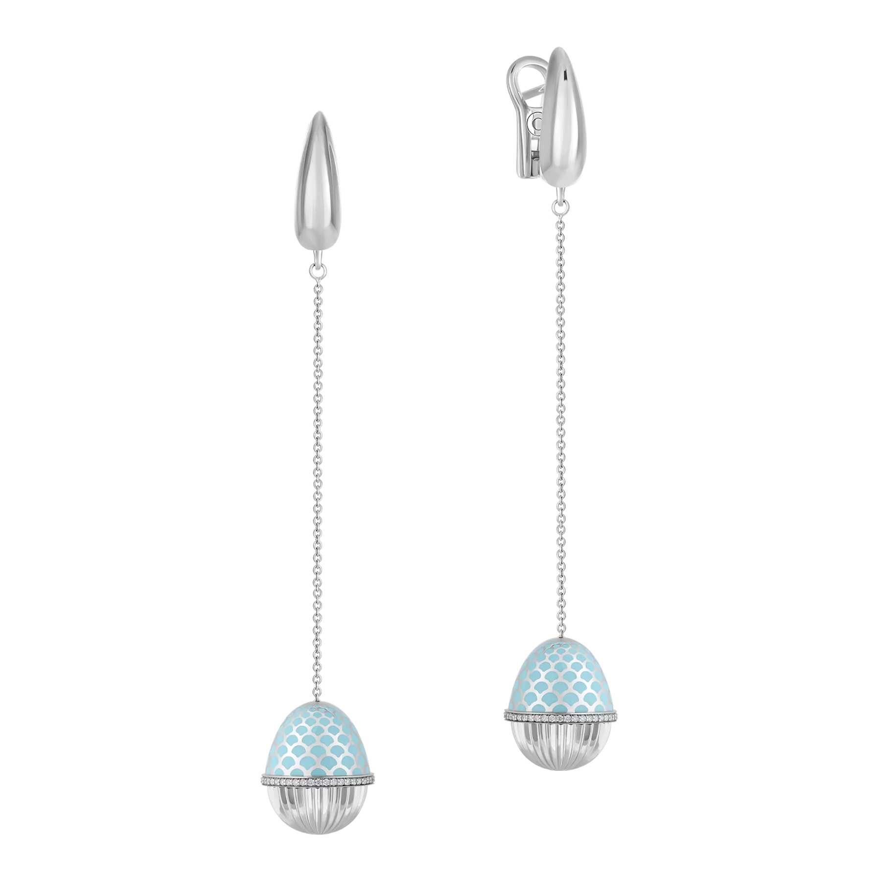 Серьги с бриллиантами, белое золото, н.керамика