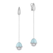 Серьги с бриллиантами, белое золото, н.керамика